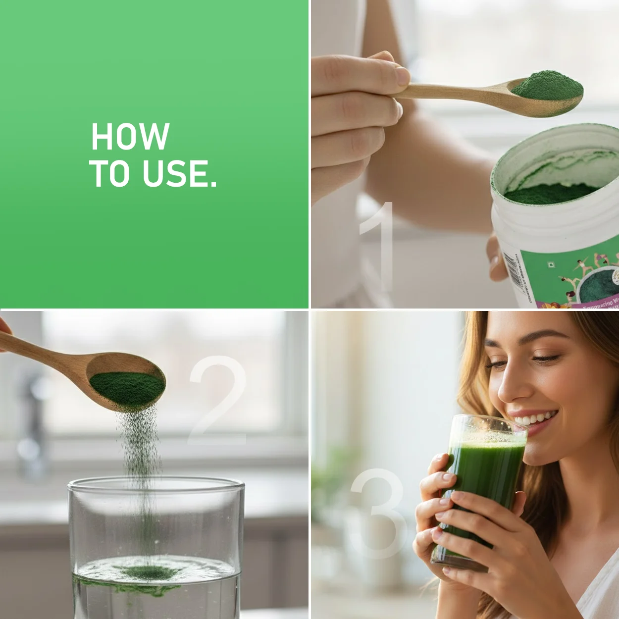 ProSuperPwr Pure Spirulina Powder - Farm-fresh, fully traceable spirulina powder in India highlighting the 36-hour pond to powder protocol.